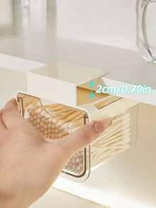 1pc Clear Plastic Under‑Shelf Makeup Organizer, Clip‑On Slide‑Out Hanging Cosmetic Storage Drawer, Space‑Saving Holder For Makeup Pads & Hair Accessories, For Bathroom Cabinet & Vanity Table - Multicolor - View 4