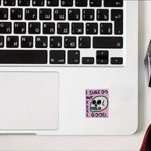 I Sure Do Not Feel Good Cartoon Skull Decor Sticker, Grunge Aesthetic Moody Skeleton Graphic Decal For Laptop Water Bottle Journal Phone Case Skateboard - Star Film - View 4