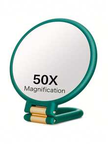 50x Handheld Magnifying Makeup Mirror, Double-Sided 1x/50x Foldable Travel Vanity Mirror With 360° Adjustable Handle, Modern Aesthetic Cozy Home Decor, Suitable For Makeup And Beard Trimming, Sweet Creative Gift For Beauty Lovers - Multicolor - View 13