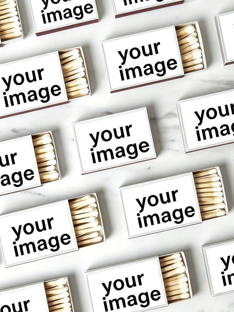 Stiker Foto Kustom, Teks dan Gambar Logo yang Dipersonalisasi, Label Perekat, Cocok untuk Kemasan Hadiah Komersial, Promosi Merek dan Perencanaan Acara, Stiker Kreatif, Stiker Kotak Korek Api DIY untuk Dekorasi Rumah