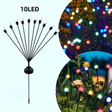 Solar Powered 6-Head Firefly Ground Stake Lights, Solar Panel Automatically Charges During The Day And Lights Up At Night, 6 Warm Light Heads With Flexible Bendable Metal Stems, Stems Can Be Adjusted To Any Angle To Simulate The Dynamic Effect Of Fireflies Flying, Soft Warm Yellow Light Creates A Healing Atmosphere, Ground Stake Base For Easy Installation, Simply Insert Into Soil Or Lawn To Complete The Setup - Solar Firefly - View 14
