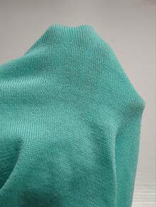 Spring/Summer Solid Color Semi-Transparent Women's Casual Fashion Daily Home Office Commute Versatile Large Scoop Neck Short Sleeve Slim Fit T-Shirt Knit Top Mint Blue Sweater - Mint Blue - View 11