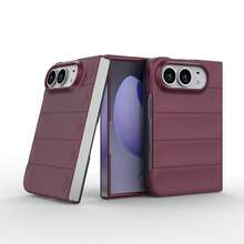 適用於 iPhone 18 Duo 折疊手機殼 新款 Phantom Shield 氣囊防震矽膠軟殼 橫條紋 全包覆 多角度鏡頭保護套 多色款 中性設計 - 山紫色 - 查看 2