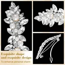1pc Exquisite Rhinestone Hair Clip Spring Clip, Women's Bridal Hair Accessory, Shiny Artificial Crystal Hair Clip, Wedding Hair Clip, Bridal Hair Accessory - Silver - View 4