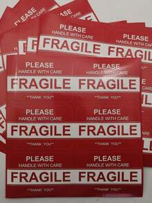 60PC Pink 2x3 Inch Fragile Warning Stickers, Used For Shipping And Moving "Fragile Items Please Handle With Care, Thank You" Do Not Drop, Warning Stickers Fragile Labels - Rectangle - View 4