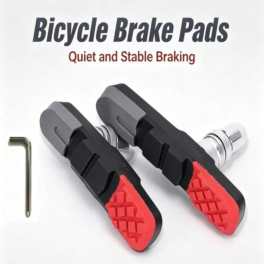 High Temperature Resistant Bike Brake Pads 73mm, Anti‑Slip Drainage Groove Brake Blocks For Mountain Bicycles - Multicolor - View 1