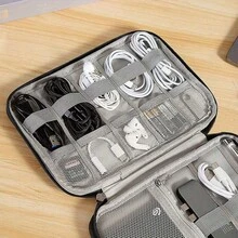 2pcs Travel Cable Organizer Bag, Multi-Pocket Electronic Accessories Case, Suitable For Cables, Chargers, Memory Cards, Portable Tech Gear Storage Bag, Office And Travel Essentials - A - View 1