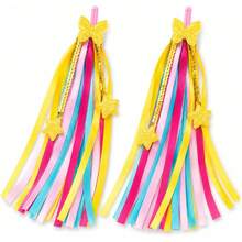 Bicycle Bell And Handlebar Streamers 2-Piece Set, 1 Bicycle Bell And 2 Pairs Of Colorful Bicycle Streamers, For Small Bicycle Accessories (Pink, Red And Blue) - Multicolor - View 10