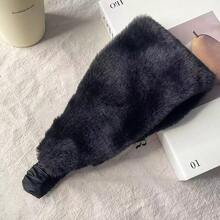 Autumn/Winter Faux Rabbit Fur Wide Band Windproof Headband Winter Warm Ear Warmer Elastic Hairband - Multicolor - View 9
