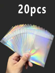 150/50/20/10pcs Anti-Oxidation Jewelry Bags, Disposable OPP Bags, Transparent Jewelry Display Bags, Laser Holographic Jewelry Bags, Suitable For Earrings, Rings And Star Cards - Multicolor - View 38