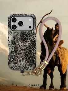 GIIPPA 1pc Leopard Print, Zebra Print, Tiger Print Patchwork Design, Phone 17 Pro Max Phone Case, Compatible With Phone 16 Pro Max, 15 Pro Max, 14 Pro Max, Korean Style High-End Fashion Fun Phone Case, Suitable For 11/12/13/14/15/75 Pro Max Plus, Elegant Design For Men And Women, Perfect Gift For Girlfriend On Christmas, Valentine's Day, Easter, Wedding Season And Birthday! - Black Grey - View 10