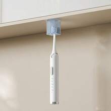1pc Wall Mounted Toothbrush Holder Rack, Drill-Free Bathroom Toothbrush Storage Base Organizer - Multicolor - View 4