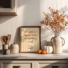 1pc Frameless Pumpkin Spice Autumn Cozy Rustic Kitchen Living Room Wall Art Canvas Poster For Dorm Back To School Gift - Frameless - View 6
