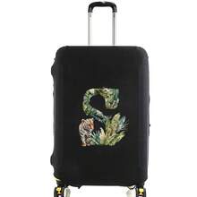 Elastic Luggage Cover, Jungle Tiger Letter Print Luggage Protective Cover, Stretchable Dust-Proof Scratch-Resistant Reusable Travel Cover, Suitable For 18-32 Inch Luggage - Black - View 73