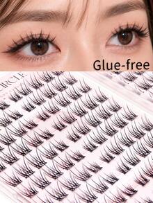 20-Row Glue-Free Large Capacity False Eyelash Book, Fine Hair-Like Mixed Length False Eyelashes, Ultra-Lightweight, Natural Fluffy Curly Effect, Almost No-Feel Comfortable Wear, Daily Eye Makeup - C - View 1