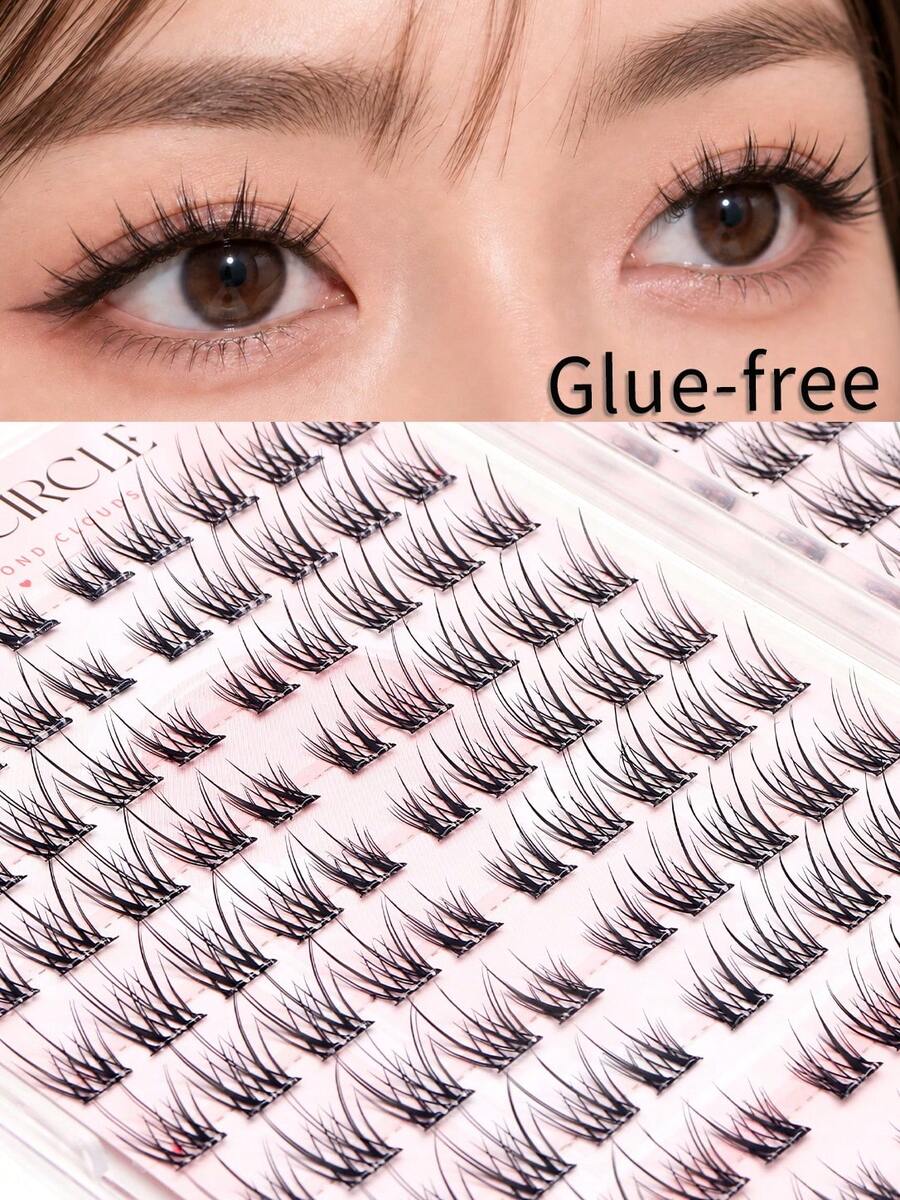 20-Row Glue-Free Large Capacity False Eyelash Book, Fine Hair-Like Mixed Length False Eyelashes, Ultra-Lightweight, Natural Fluffy Curly Effect, Almost No-Feel Comfortable Wear, Daily Eye Makeup - C - View 1