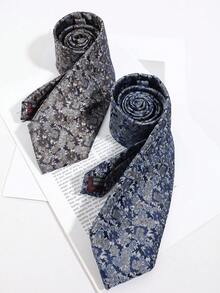 1pc French Vintage All-Over Ditsy Floral Hand-Tied Necktie, Light Business Commute Casual Suit Men's Decorative Accessory - Multicolor - View 6