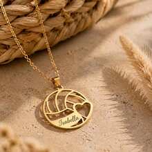 Personalized Volleyball Necklace, Custom Volleyball Name Necklace, Volleyball Gift, Volleyball Player Gift, Senior Night Gift, Gift - Multicolor - View 5