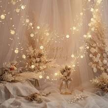 60/100LEDS Ice Crack Ball String Lights, Shattered Crystal Starry Effect Fairy Lights, Warm Ambient Lighting For Bedroom, Christmas, Wedding, Party, Graduation & Home Decor - Cracked Ice Ball - View 4