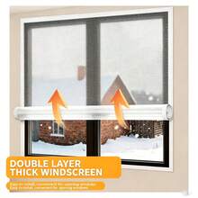 1pc Double-Layer Thickened 4MM Bubble Film Window Insulation Curtain, White Edging, No-Drill Self-Adhesive Sealing Windproof Window Film, Winter Cold Protection & Summer Heat Insulation, Universal For Home Bedroom Windows - White-edged Bubble Film Curtains - View 11