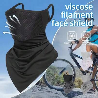 Mascarilla facial transpirable de protección solar de verano para unisex con colgante de oreja, protección de cara y cuello, pañuelo triangular para ciclismo y deportes