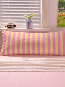 1pc Colorful Stripes Long Pillowcase. Soft Polyester, Fits Bedroom Sofa Pillows. Decorative Cushion Cover, Winter Decor Item. Great Gift For Boys And Girls, All Year Round - Multicolor - View 9