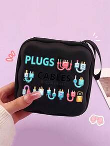 Colorful Cable-Print Digital Storage Pouch–Multi-Functional Organizer.Suitable For Chargers, Power Banks, Digital Cameras, Cables And Cosmetics; Lightweight And Compact, Suitable For Travel, Dormitory, Home And Office Scenarios; Suitable For Students, Travelers And Teachers; An Ideal Gift For Birthdays, Holidays, Back To School And Teacher's Day. - Multicolor - View 15