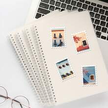 36PCS Mediterranean Building View Stickers, Warm Tone Minimalist Architecture Aesthetic Cutout Set For Journals, Planners & Laptops - Stamp - View 5