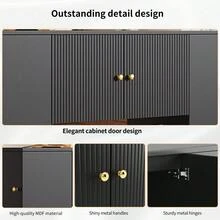 Modern Kitchen Island, Sideboard, Kitchen Cabinet With Drawers And Shelves, Sideboard Kitchen & Dining Room, Black - 1 - View 8