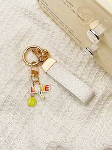 1PC Alloy Oil Drop Tennis Racket Pendant PU Car Key Chain Horseshoe Buckle, Gift For Tennis Lovers - Multicolor - View 8