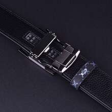 1pc New Fashion Men's Belt, Classic Letter Design, High Quality Alloy Automatic Buckle, Exquisite Printing, Lightweight & Business Style - A - View 6