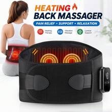 Wireless Heating Pad With Massage Function, Waist Massage Support Belt, Adjustable Straps, 3 Temperature Levels, Auto Timer, Suitable For Back Care, Provides Relief And Support, Perfect As Birthday Gift For Men And Women, Portable Back Massager, USB Rechargeable, Suitable For Mom, Dad And Elderly - View 2