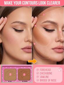MISSLYN 2Pcs LOOK AT HER BLUSH POWDER & FLUFFY ROLL CONTOUR POWDER Set, Highly Pigmented Bronzing Blush, Soft Sculpt Contour Duo, Fade-Proof Natural Glow, Nose/Jaw/Cheek Face Kit, Party Ready, Y2K & Soft Glam Beauty, Makeup Gift Set - #1+#1 - View 7