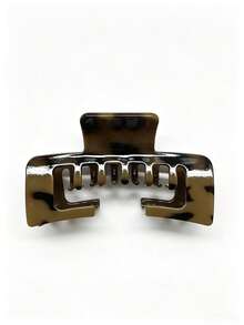 1/4pcs Oversized Hair Claw Clips Suitable For Wearing Hats, Hollow Square Design Fits Baseball Caps Easily. Strong Grip Holds Messy Hair Securely. Fashionable Matte And Tortoise Shell Colors, Ideal Hair Accessory For Women's Daily Outings. - Multicolor - View 9