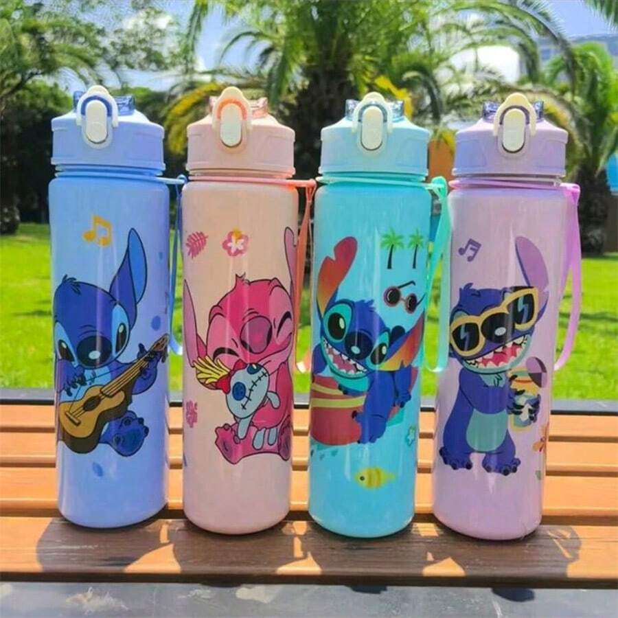 Botol minum olahraga 800ml/27.5oz ini, didesain dengan karakter animasi klasik Disney "Stitch", memiliki pegangan tali serut dan tutup anti bocor, menjadikannya sempurna untuk olahraga harian dan lari di luar ruangan. Ini juga merupakan hadiah liburan yang bagus. - MultiWarna - View 1