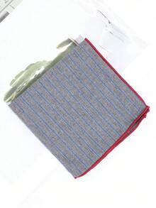 1pc Vintage Floral Pattern Men's Pocket Square, Business Casual Suit Pocket Square, Banquet Wedding Suit Decorative Handkerchief Accessory - Grey - View 1