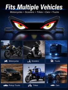 XF.Merak Motorcycle Rear License Plate Light, Motorcycle LED Light, 12V LED ABS Decorative Light, Dynamic LED, Multiple Adjustable Modes, Suitable For Most Models, Motorcycle Accessories, Car Accessories, No Battery Required - A - View 7
