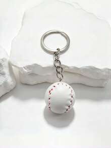 New Sports Style DIY Handmade Realistic Mini Leather Baseball Keychain, 1pc, Personalized Creative Padded Baseball Key Pendant Anti-Loss, Creative Valentine's Day Gift For Lover And Friends, Commemorative Souvenir, Creative Gift For Girlfriend, Holiday Gift, Phone And Car Accessory Key Ring - Multicolor - View 10