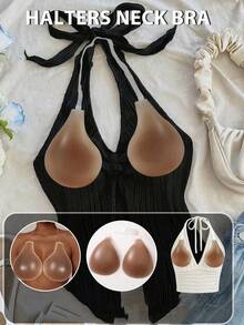 1pc Water Drop Shaped Lift & Push-Up Silicone Bra With Detachable Transparent Straps, Seamless Invisible Bra For Backless Dresses And Camisoles - Multicolor - View 1