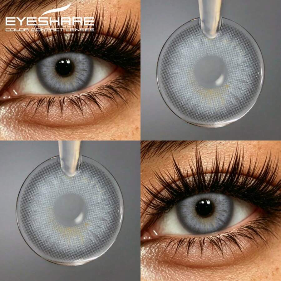 Eyeshare 1 Pair Of Colored Contact Lenses,Suitable For Makeup,Gray Contact Lenses,Yearly Disposable