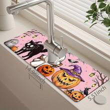 1 buah Keset Keran Halloween, Keset Penyerap Keran Wastafel Motif , Keset Drainase, Cocok Untuk Dapur, Wastafel Kamar Mandi, Meja Dapur, Keset Drainase, Bahan Tanah Diatom, Dapat Dipotong, Keset Cepat Kering - MultiWarna - View 12
