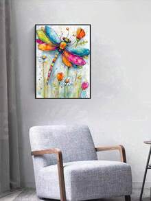 1 buah Stiker Lukisan Berlian DIY Bordir Hewan Capung Dekorasi Rumah Bor Penuh 30*40cm/40x50cm - Set - View 3