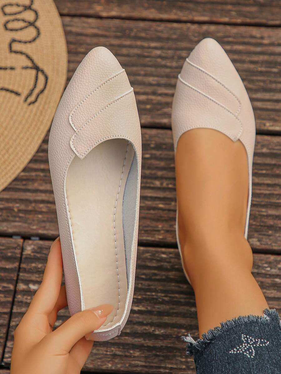 New Fashion Sweet Pointed Toe Slip-On Mule Shoes For Women, Sizes 35-45, Comfortable Versatile Daily Commute Slouchy Slip-On Elegant Shoes