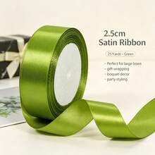25 Yards/Roll Army Green Premium Satin Ribbon, Vintage Matte Tone, Gift Wrapping, Wedding Decoration, DIY Hair Accessories Bows, Floral Binding, Gift Box Decoration, Durable & Wrinkle-Resistant, Luxury Atmosphere - Multicolor - View 13