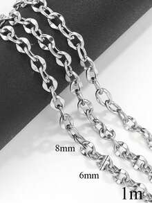 1m Stainless Steel Hip-Hop Spiral Heart-Shaped Chain Necklace And Bracelet DIY Jewelry Making Kit - Chain - View 7