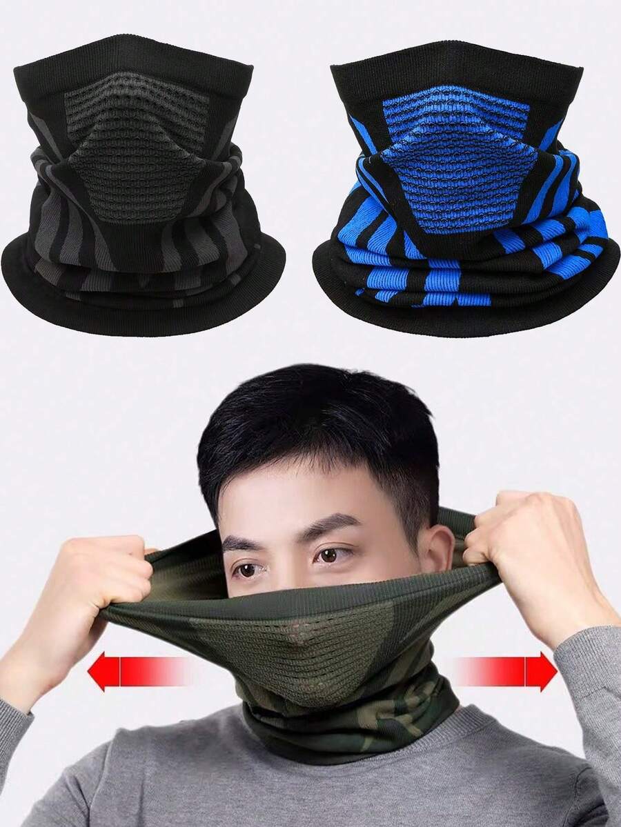1 buah Syal Penghangat Leher Bersepeda Musim Gugur/Dingin, Cocok untuk Aktivitas Luar Ruangan, Mendaki dan Ski, Tahan Angin Tebal dan Hangat, Desain Pelindung Leher, Cocok untuk Olahraga dan Dipakai di Dalam Helm Sepeda Motor - MultiWarna - View 1