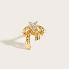 1pc Fashion Casual Diamond Bow Stainless Steel Stud Earrings Suitable For Women's Daily Wear - Bow Tie - View 7