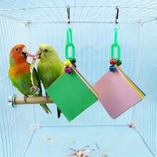 1pc Parrot Toys Made Of Colorful Paper For Chewing And Hanging, Suitable As Additions For Bird Cages - View 2