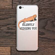 1PC Funny Bearded Dragon Lizard Sticker, Silently Judging You Reptile Slogan Vinyl Decal For Laptop Water Bottle Notebook, Waterproof Animal Decal Sticker, Aesthetic Stationery Scrapbook Accessories Gift For Friends - S2542 - View 6