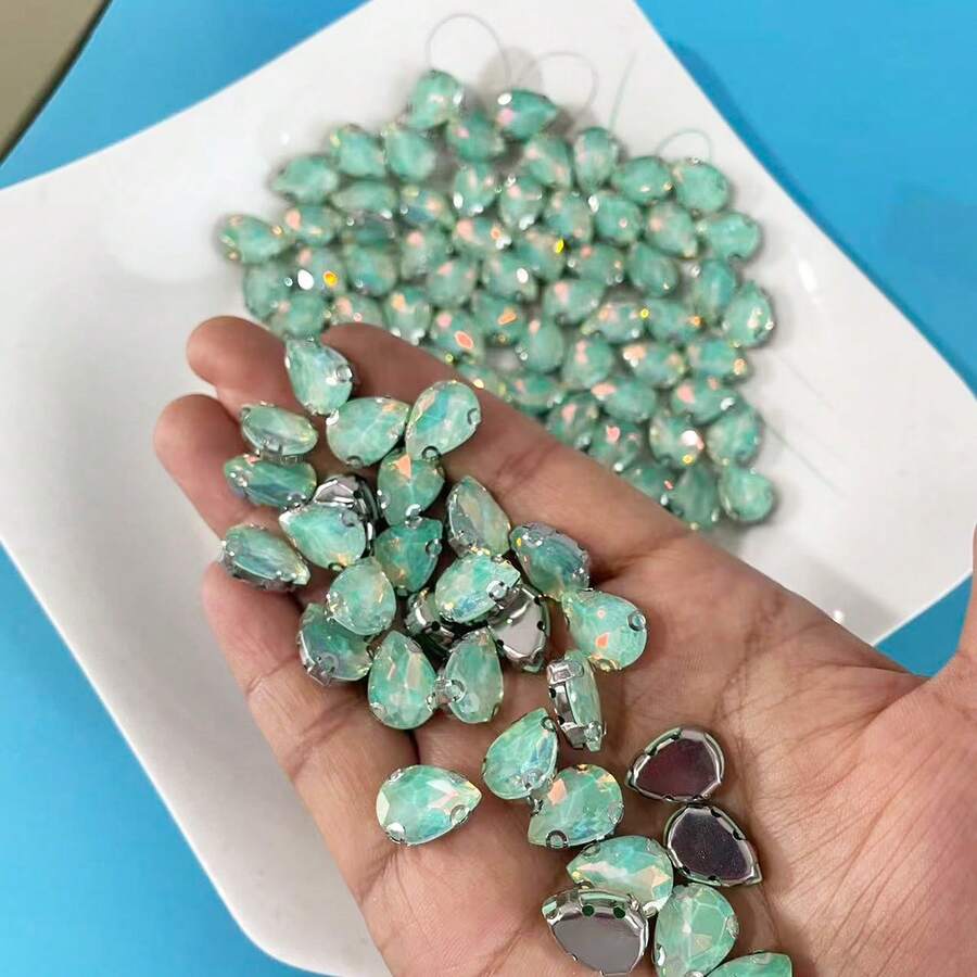 30/50/100pcs 3D Silver-Base Mocha Color AB-Grade Rhinestones, Suitable For DIY Wedding Gowns, Clothing, Bags, Shoes, Hats, And Various DIY Handmade Accessories
